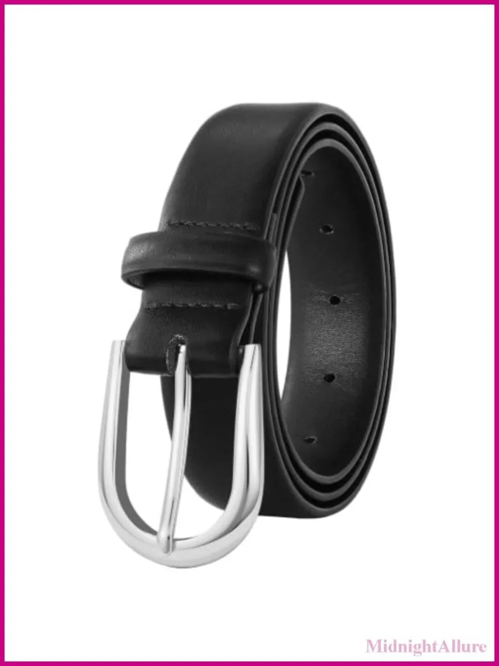 Women's Faux Leather Belt Solid Pin Buckle Adjustable Jeans Dress